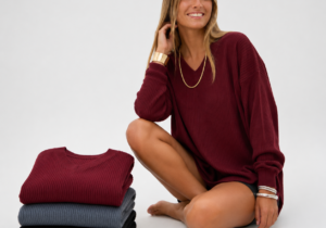 Sweater tejido de punto en V